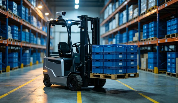 重载搬运机器人配套方案：鲁渝多功率无线充电适配全品类 AGV 叉车